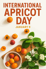 Apricot Day Celebration with Fresh Fruit and Green Leaf Arrangement