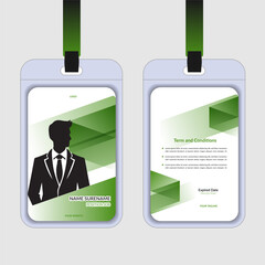 Obraz premium Modern ID card design template. Office identity card layout. Professional employee id card. illustration