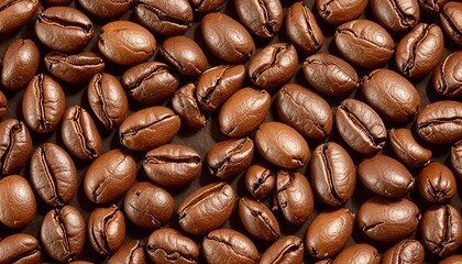 Fototapeta premium Photo Abstract coffee bean patterns, with repeating shapes and varying shades of brown.