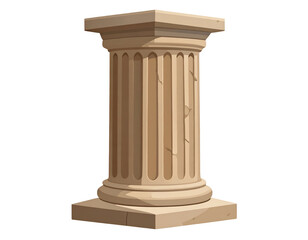 Ancient Greek Style Stone Column Illustration