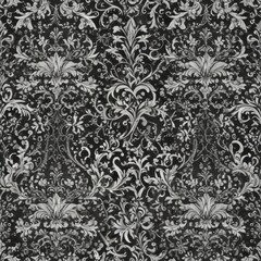 Classic black and white damask, intricate scrollwork  ,  wallpaper,  print,  home