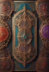 Assorted colorful cards, ornate shapes, layered textures , floral, texture, stationery