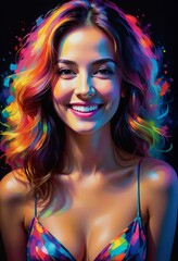 Fototapeta premium Portrait of a woman, impressionist style