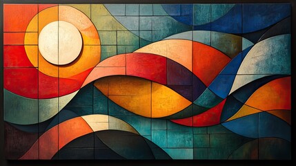 Fototapeta premium The vibrant and dynamic compositions of Futurist paintings capture the energy of the machine age.