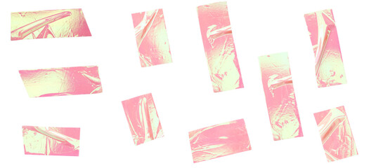 Pink Iridescent Foil Tape Strips Set Illustration for Scrapbooking and Decorative Projects