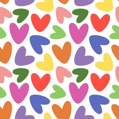 Heart seamless pattern. Romantic love. Colorful vector illustration