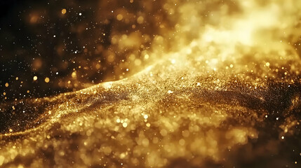 Golden particles, swirling, abstract, dynamic,  glowing,  textures,  motion,  energy