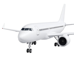 Obraz premium Clean White Airplane Isolated on White Background