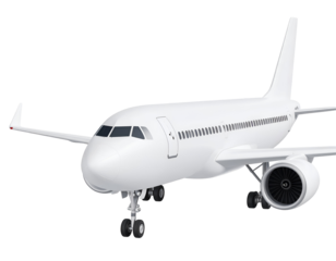 Clean White Airplane Isolated on White Background