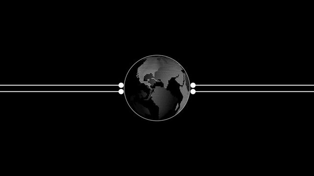 4K World Map White Globe Rotation Animation - Global Earth Motion Graphic.