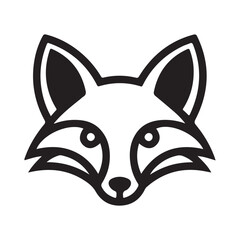 Black color fox head silhouette vector. Fox face icon. Vector illustration eps 10