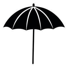   Beach umbrella silhouette vector illustration.
