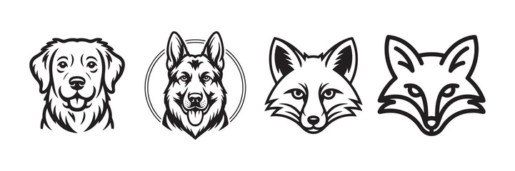 Fox head silhouette vector. Fox face icon. Vector illustration eps 10