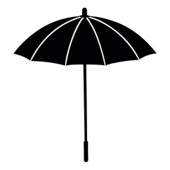   Beach umbrella silhouette vector illustration.
