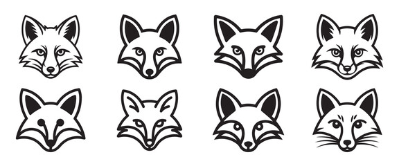 Fox head silhouette vector. Fox face icon. Vector illustration eps 10