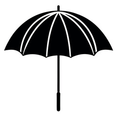   Beach umbrella silhouette vector illustration.
