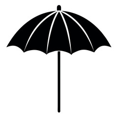   Beach umbrella silhouette vector illustration.
