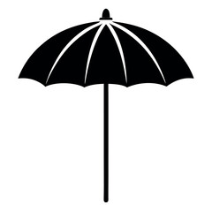   Beach umbrella silhouette vector illustration.
