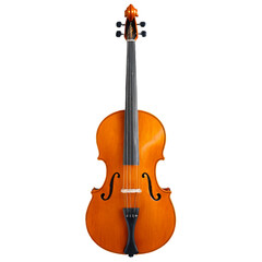 Fototapeta premium Beautifully crafted wooden violin displayed against a neutral background