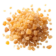 Pile of frankincense resins top view isolated on white background