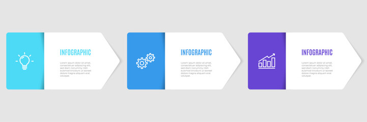 infographic template with 3 options or step