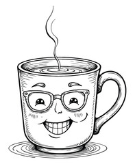 Smiling Mug Coloring Page