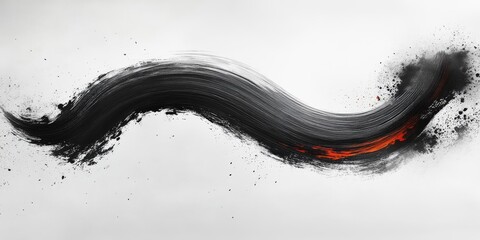 Artistic Calligraphic Brush Stroke in Abstract Form