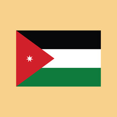 Jordan flag isolated on a light brown background
