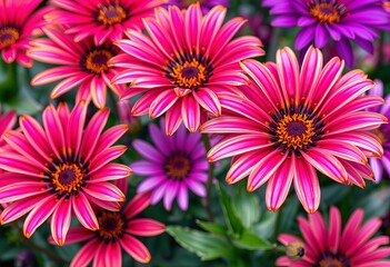 Fototapeta premium Gazania flowers in a vibrant display.