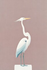 Fototapeta premium Depicting Heron statue, isolated on white.