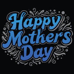 happy mother's day vector graphic with beautiful lettering and hearts for greeting cards, banners.