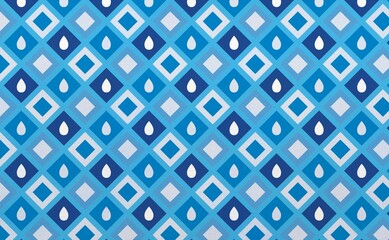 Raindrop and Diamond Pattern with Geometric Design