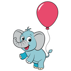 elephant with balloons