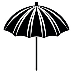 Obraz premium Beach umbrella silhouette vector illustration. 