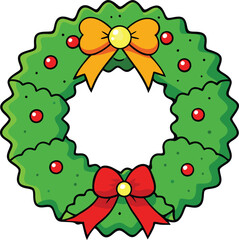 christmas wreath vector illustration