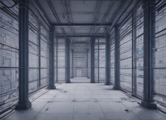 Architectural blueprint photo effect, grid & lines,  white,  architecture,  lines