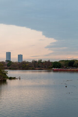 Fototapeta premium tranquil lake at sunset