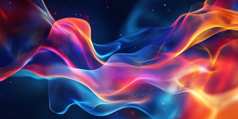 Fototapeta premium Colorful abstract wave patterns with glowing light effects and smooth textures