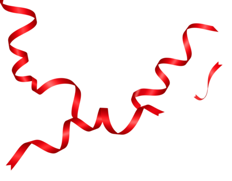 Elegant Red Ribbon Swirls Design Element for Festive Occasions