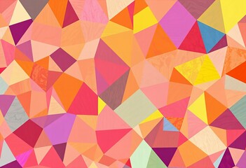 Fototapeta premium Jean background with abstract mosaic and geometric shapes.