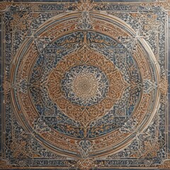 Geometric Moroccan tile design, flat outline style, intricate details, graphic design, texture, interior