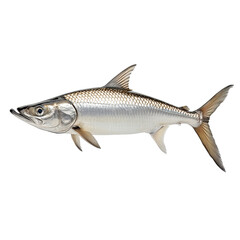 Fototapeta premium Large silvery fish swimming gracefully in a tranquil freshwater environment during the day