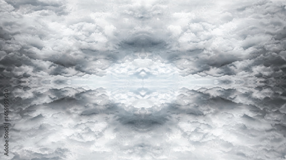 Poster a symmetrical pattern of clouds in the sky.