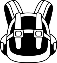 Obraz premium black and white illustration of a backpack