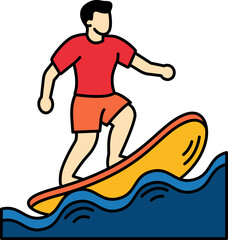 A man is surfing in the sea