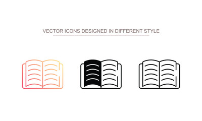 Reading Books icon design with white background stock illustration