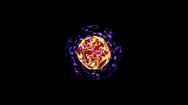 Dynamic swirling energy orb glows against a dark background creating a mesmerizing light display