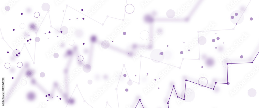 Leinwandbilder abstract data visualization with purple and white line graph on white background.