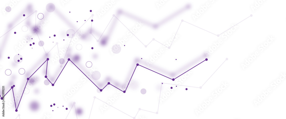 Aufkleber Abstract data visualization with purple and white line graph on white background.