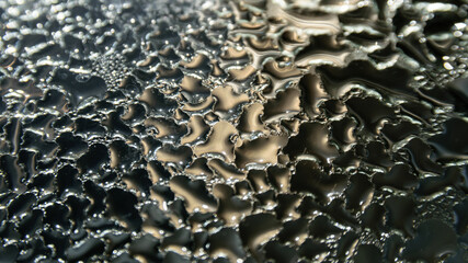 Condensation on the glass. Selective focus.